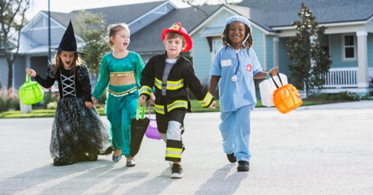 Children during Halloween