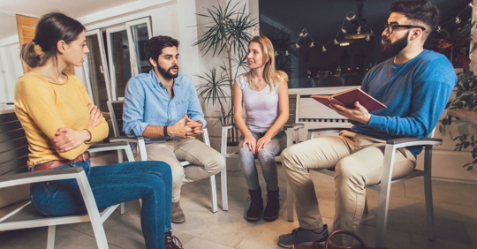support group talking in a circle