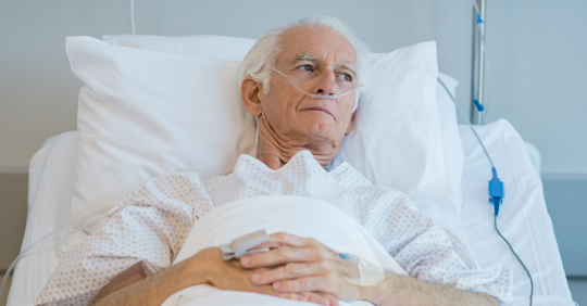 Old man in a medical facility