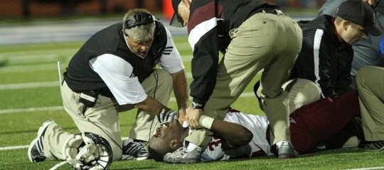 Injured football player