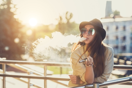 Teen girl vaping